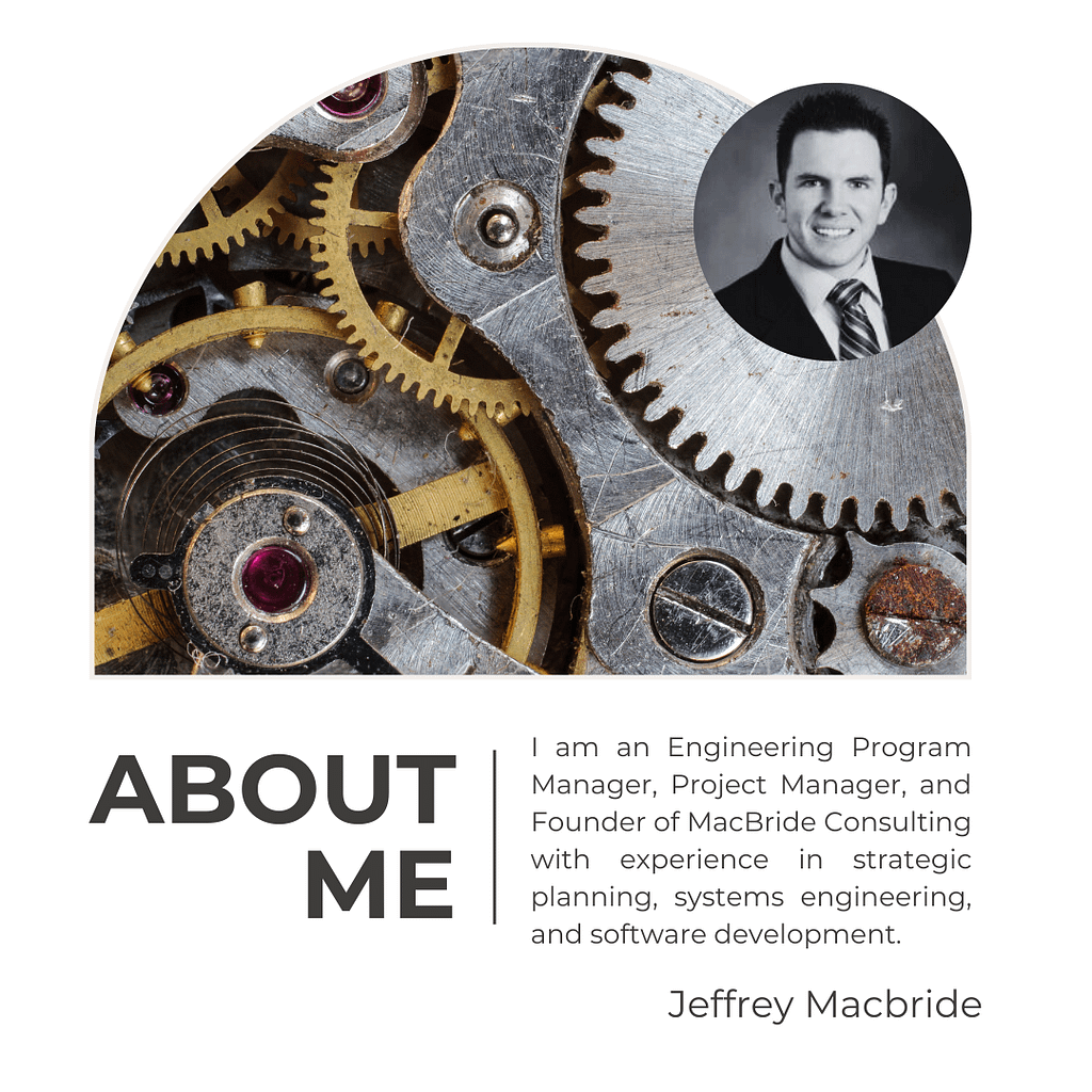 Jeffrey MacBride About Me - Project Management and Consulting